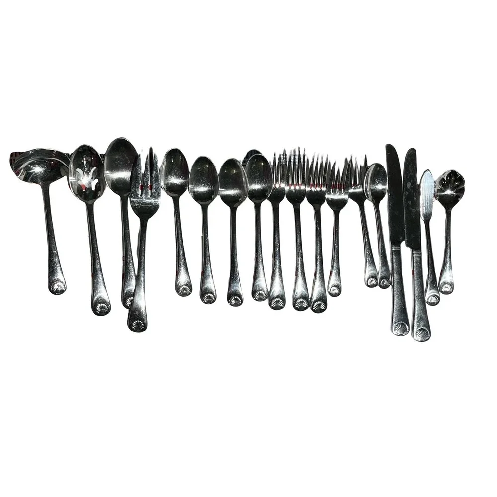 Reed & Barton 18/10 Stainless Steel Flatware Lot Shell Pattern Mixed